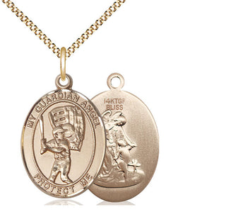 14kt Gold Filled Guardian Angel Baseball Medal Catholic Jewelry