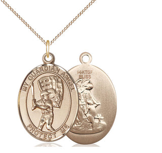 14kt Gold Filled Guardian Angel Baseball Medal Catholic Jewelry