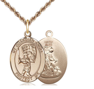 14kt Gold Filled Guardian Angel Baseball Medal Catholic Jewelry