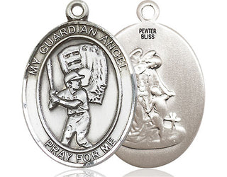 Pewter Guardian Angel Baseball Medal