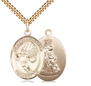 14kt Gold Filled Guardian Angel Basketball Medal Catholic Jewelry