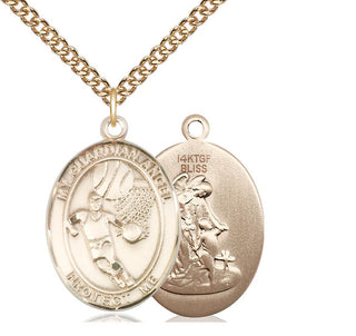 14kt Gold Filled Guardian Angel Basketball Medal Catholic Jewelry