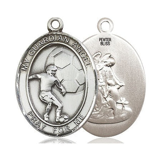 Pewter Guardian Angel Soccer Medal