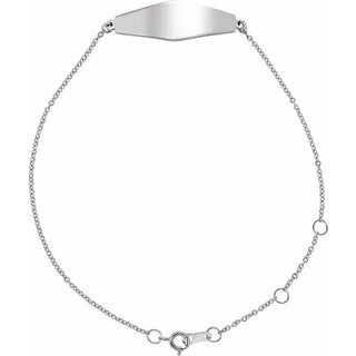 Platinum Engravable Curved Bar 6 1/2-7 1/2" Bracelet