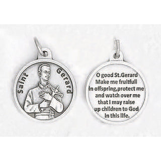 Bulk Saint Gerard Silver Tone Round Medals