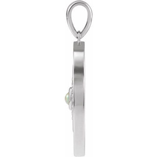 Platinum Natural Ethiopian Opal & 1/6 CTW Natural Diamond Evil Eye Pendant