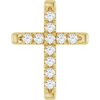 14K Yellow 1/5 CTW Natural Diamond French-Set Cross Pendant