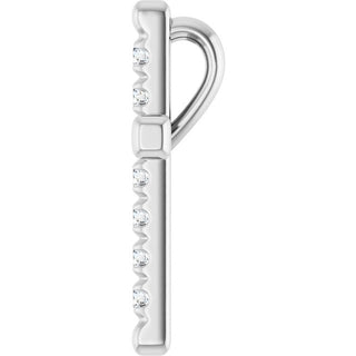 14K White 1/5 CTW Natural Diamond French-Set Cross Pendant