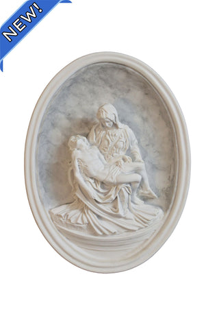 Pieta Plaque in White 7.75x10.5"