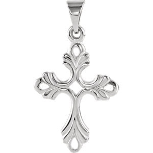 Sterling Silver 19.5x15 MM Design Cross Pendant