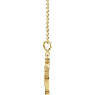 14K Yellow Virgin Mary Cross 16-18" Necklace 