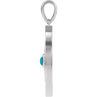 Platinum Natural Turquoise & 1/6 CTW Natural Diamond Evil Eye Pendant