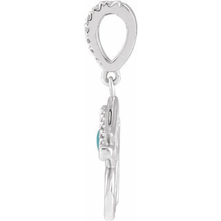14K White Natural Turquoise & .08 CTW Natural Diamond Eye of Horus Pendant