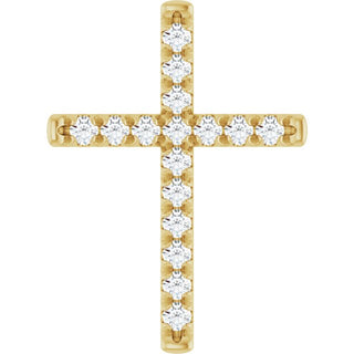 14K Yellow 1 CTW Natural Diamond French-Set Cross Pendant