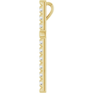 14K Yellow 1 CTW Natural Diamond French-Set Cross Pendant