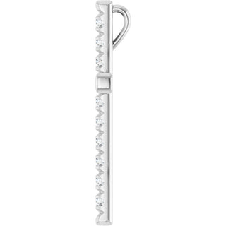 14K White 3/4 CTW Natural Diamond French-Set Cross Pendant
