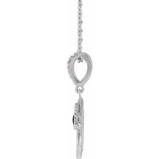 Platinum Natural Black Onyx & .08 CTW Natural Diamond Eye of Horus 16-18" Necklace