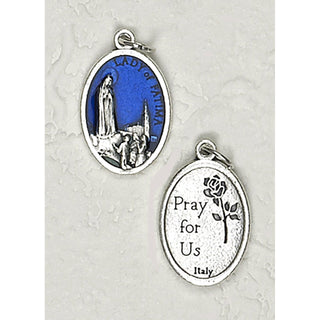 25-Pack - 3/4 inch Blue Enamel Our Lady of Fatima Pendant