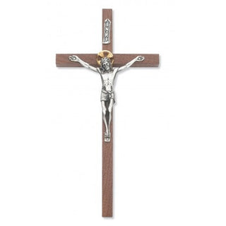  Walnut Crucifix With Gld Halo