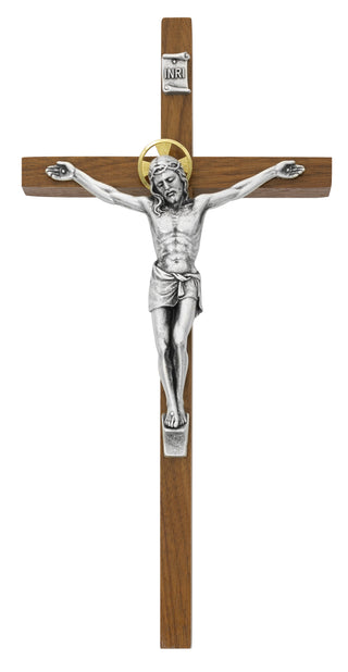  Walnut Crucifix With Gld Halo
