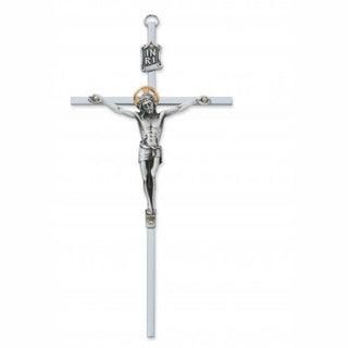 10" All Silver Crucifix
