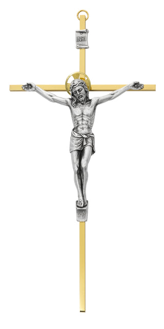  Tutone Sterling Silver Crucifix