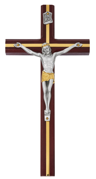  Cherry Crucifix Gold Inlay