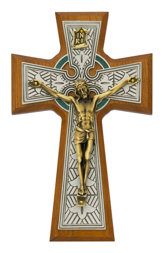  Walnut Celtic Crucifix Tutone