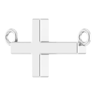 14K White 12x5.9 mm Sideways Cross 16-18" Necklace