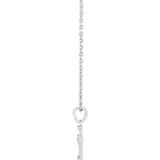 Platinum 1/10 CTW Natural Diamond Cross 16-18" Necklace 