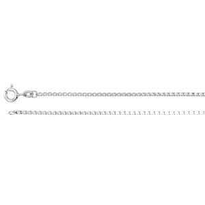 16-inch Diamond Cut Box Chain with Spring Ring - Sterling Silver