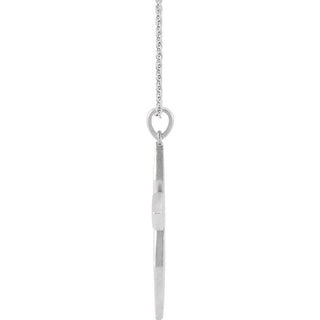 14K White .08 CTW Natural Diamond Cross 16-18" Necklace