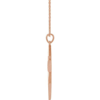 14K Rose .08 CTW Natural Diamond Cross 16-18" Necklace