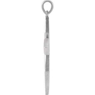 Sterling Silver .08 CTW Natural Diamond Cross Pendant