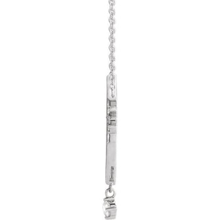 Sterling Silver .08 CTW Natural Diamond Miraculous Mary 18" Necklace 