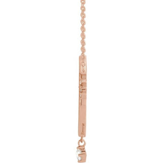 14K Rose .08 CTW Natural Diamond Miraculous Mary 16" Necklace 
