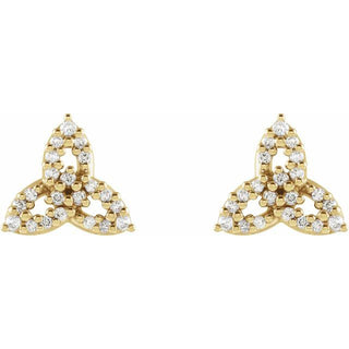 14K Yellow 1/10 CTW Natural Diamond Celtic-Inspired Trinity Earrings