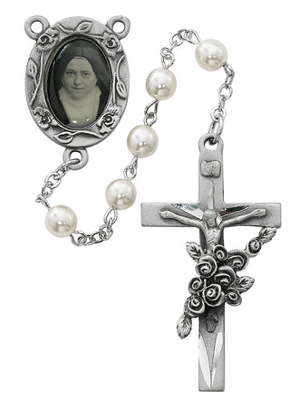 Faux Pearl Saint Therese Rosary