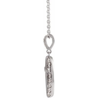 Sterling Silver 1/5 CTW Natural Diamond Halo-Style Cross 16-18" Necklace