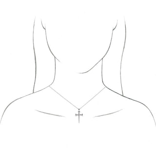 14K Rose Nail Cross 24" Necklace