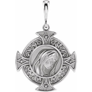 Sterling Silver Virgin Mary Cross Pendant