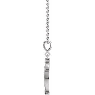 14K White Virgin Mary Cross 16-18" Necklace 