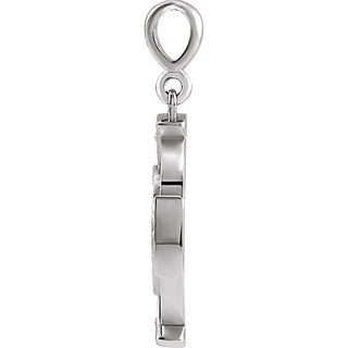 14K White Virgin Mary Cross Pendant