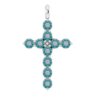 Platinum Natural Alexandrite Cross Pendant