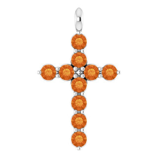 Platinum Natural Citrine Cross Pendant