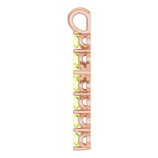 14K Rose Natural Peridot Cross Pendant