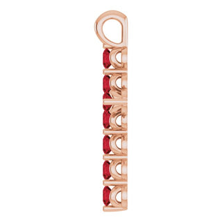 14K Rose Natural Mozambique Garnet Cross Pendant