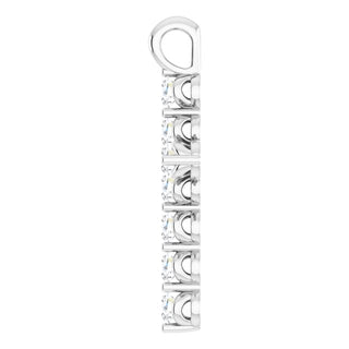 Platinum Natural White Sapphire Cross Pendant