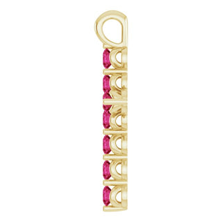 14K Yellow Lab-Grown Ruby Cross Pendant