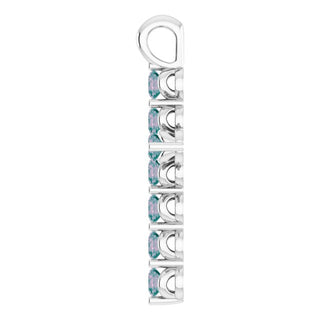 14K White Natural Alexandrite Cross Pendant